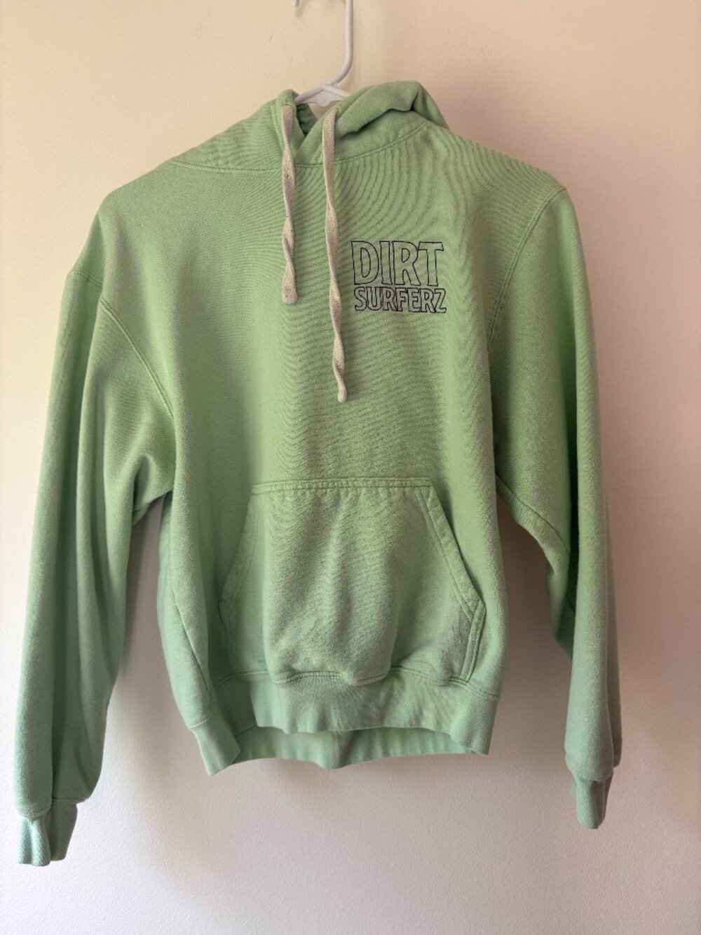 Dirt Surferz Mint Green Graphic Hoodie Surf Skate Pullover Sweatshirt XS/S